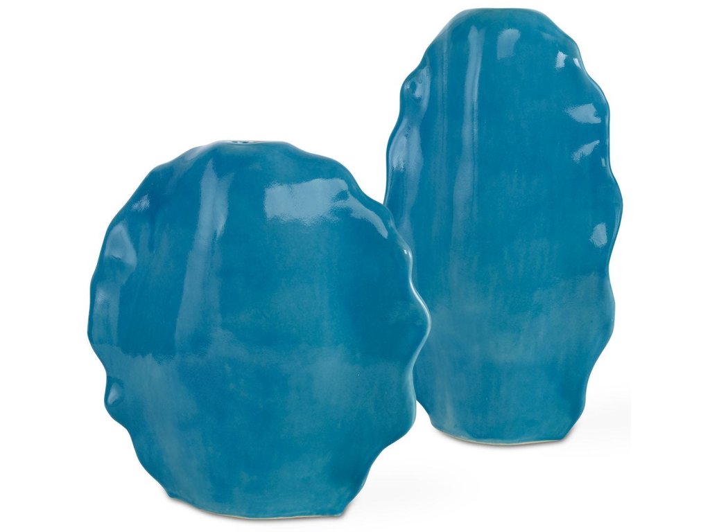 Ruffled Feathers Vases, Blue, S/2 - main image