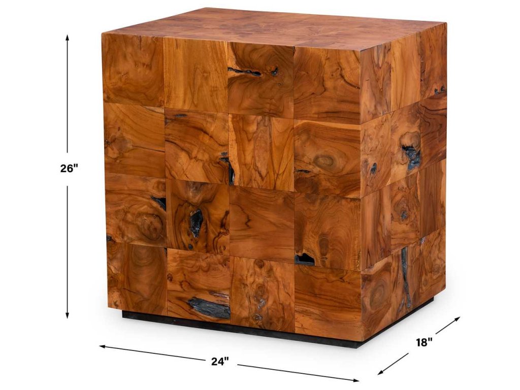 Teak Tac Toe End Table - Caramel - image 6