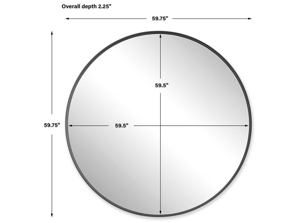 Padria Round Mirror - 60 Black - image 4