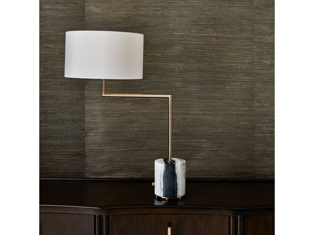 Pivot Table Lamp - Panda Marble/Brass