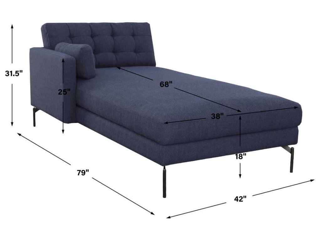 Ventura Chaise, Left Arm Facing - Blue - image 10