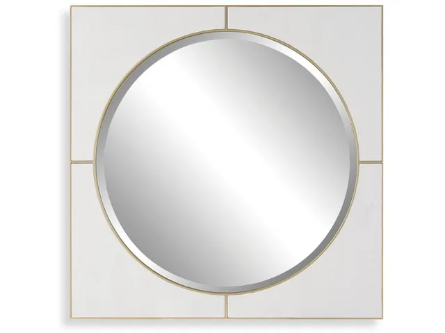 Cyprus Square Mirror, White