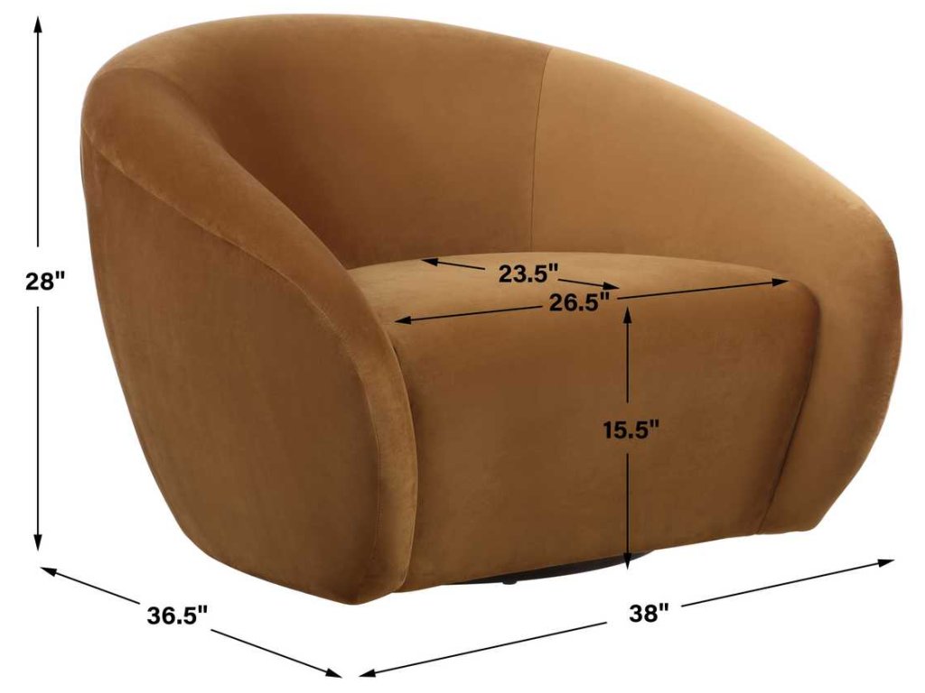 Desoto Swivel Chair, Hazlenut - image 8