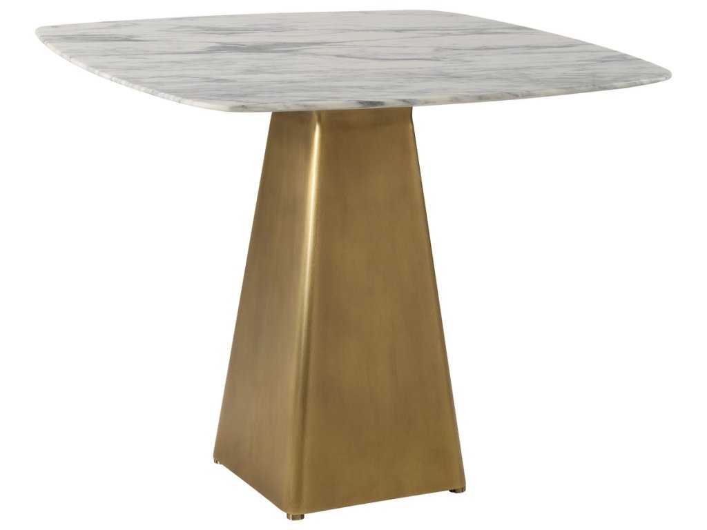 Equilateral Bistro Table - Arabescato/Brass, 2 Cartons - image 1
