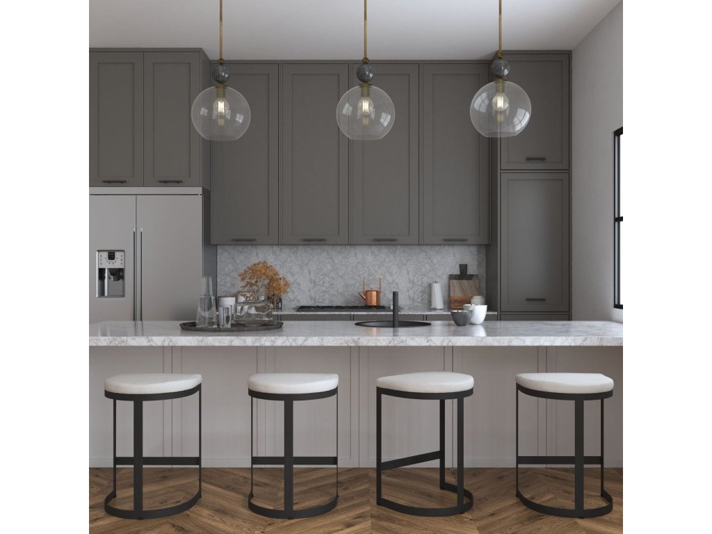 Ivanna Counter Stool, Black - Beige - image 1