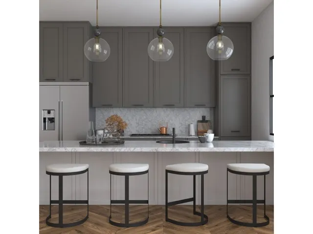 Ivanna Counter Stool, Black - Beige - Alternative View
