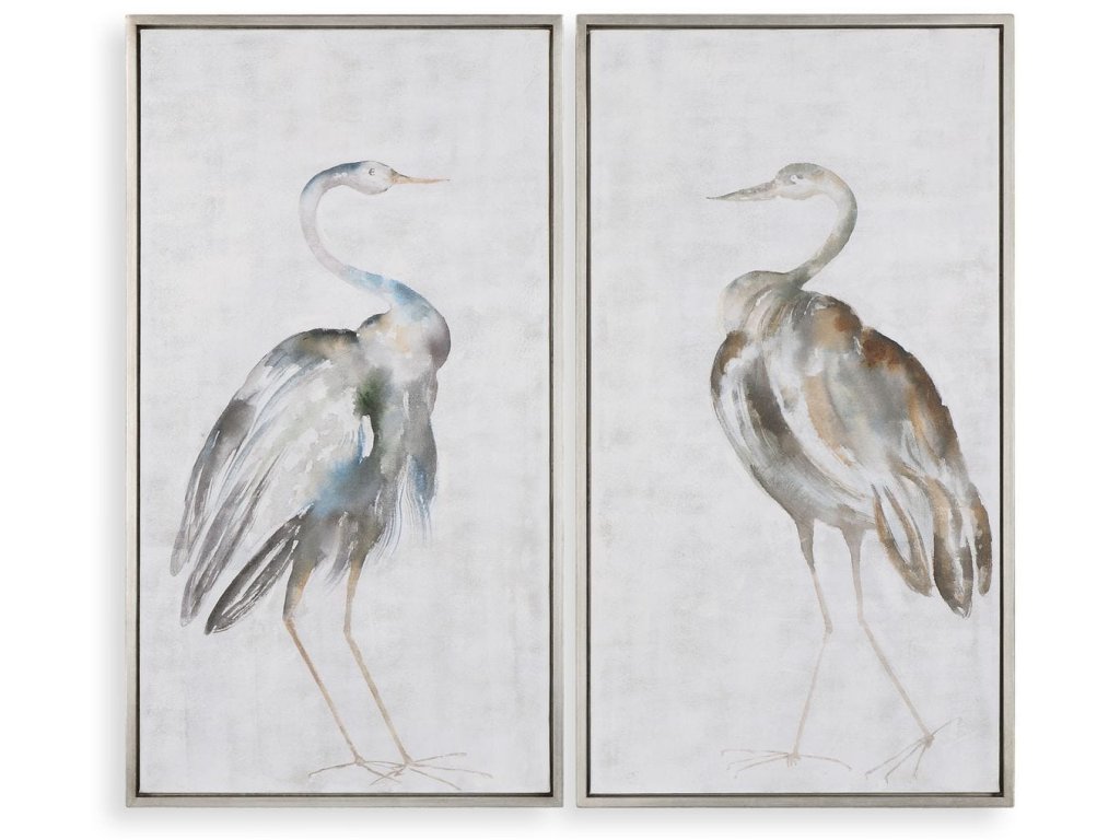 Summer Birds Hand Painted Canvases, S/2 - main image