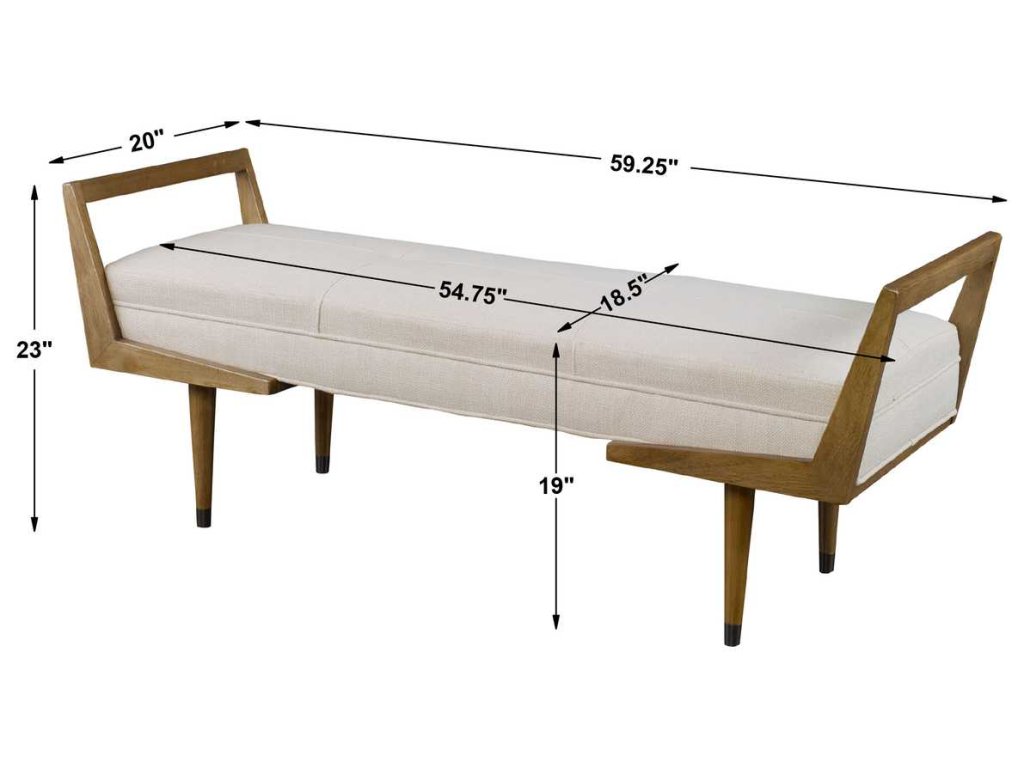 Waylon Bench, Ivory - image 5