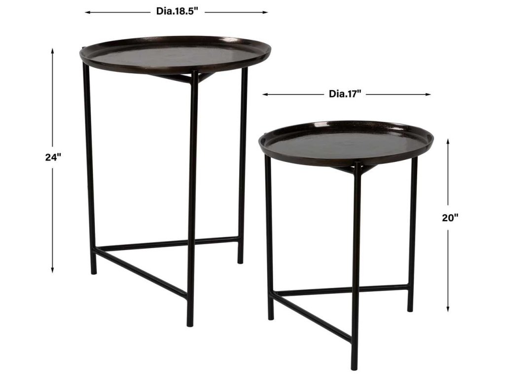 Burnett Nesting Tables, Dark Nickel, S/2 - image 3