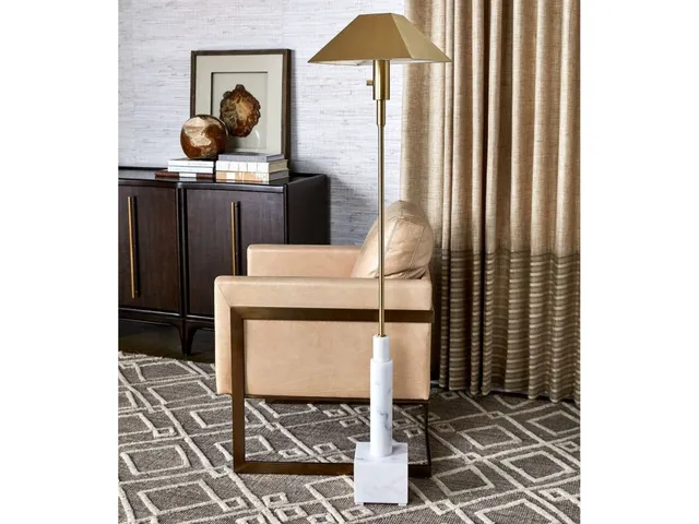 Telescope Floor Lamp - White Marble/Brass - Alternative View
