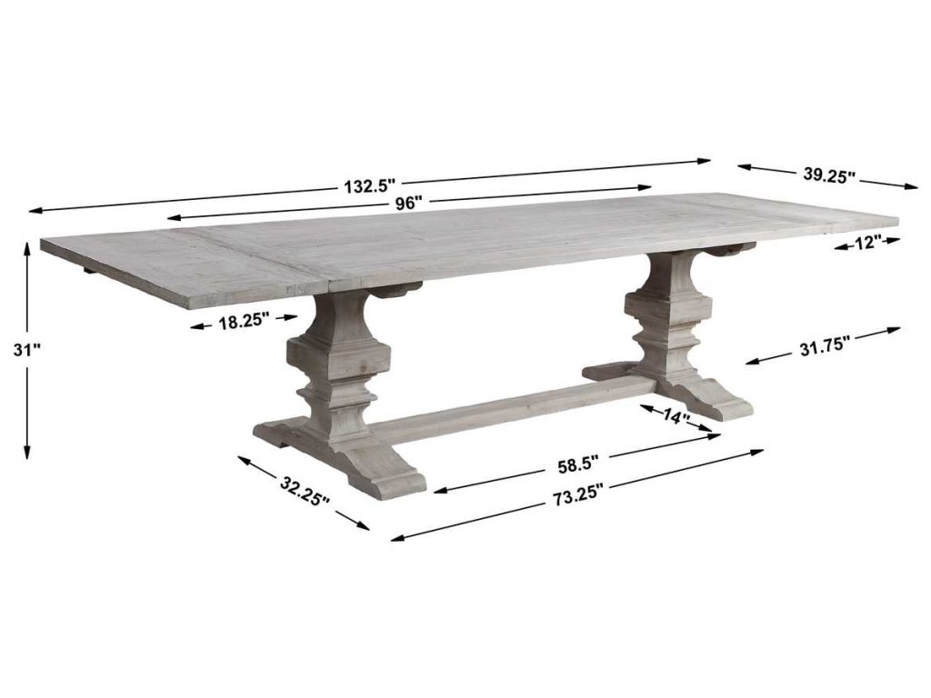 Baldrick Extension Dining Table - White - image 8