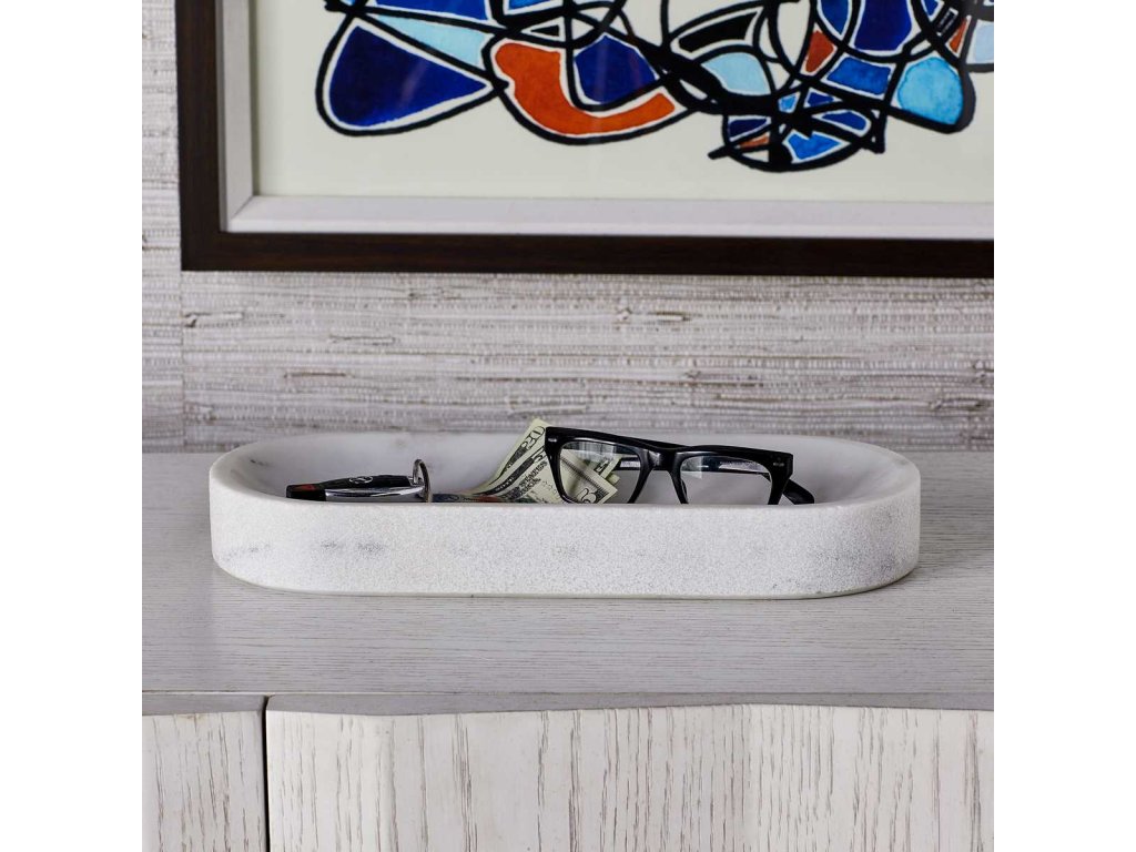 Big Pill Bowl/Tray - White Marble - image 1