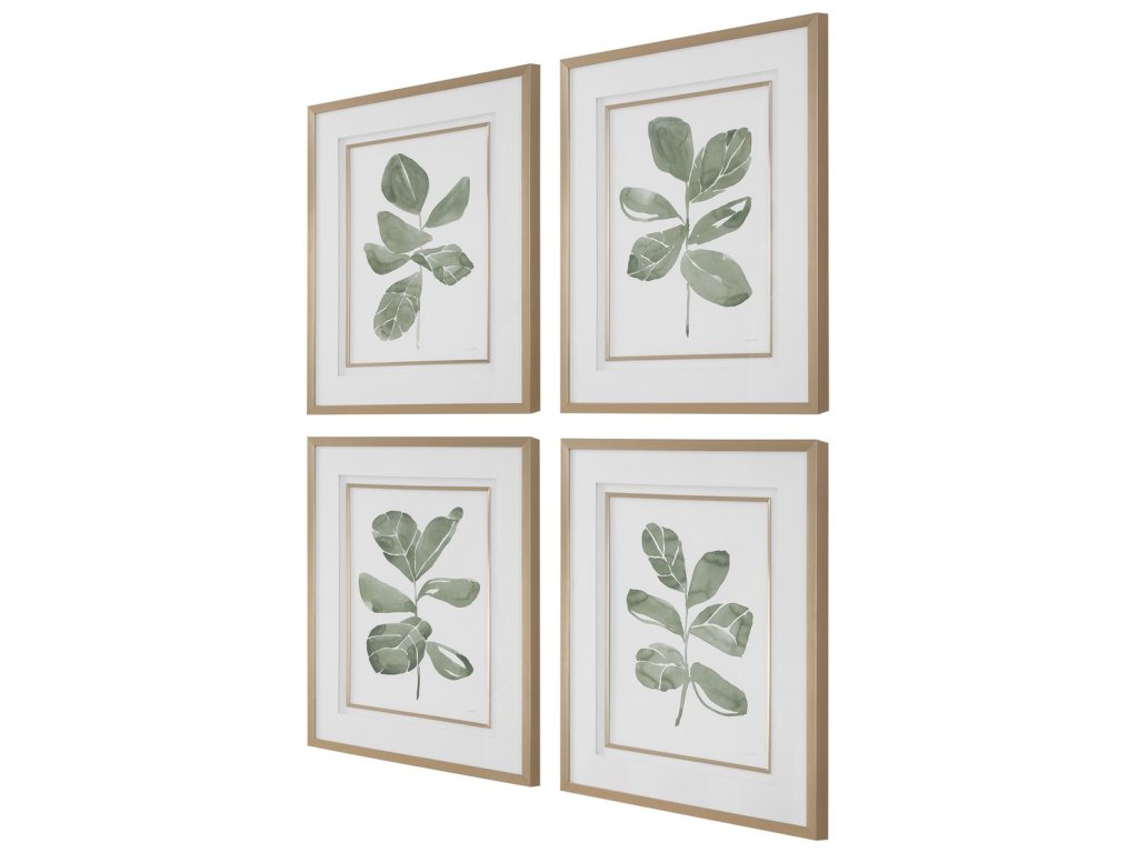 Fiddle Head Leaf Framed Prints, S/4 - image 3