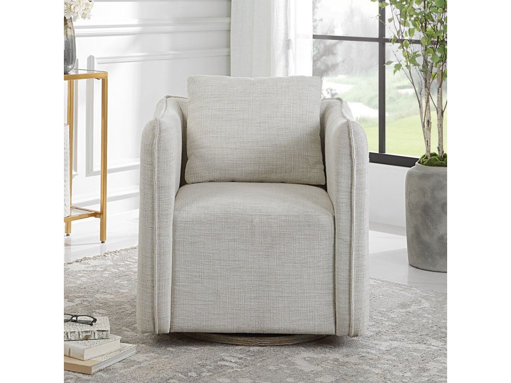 Corben Swivel Chair, White - image 6