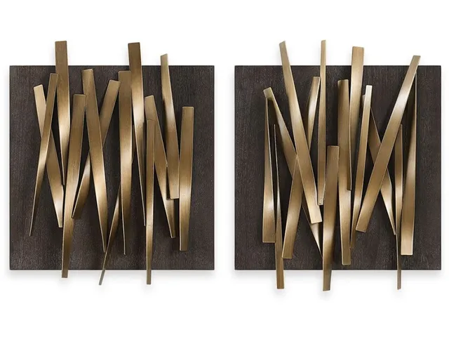Crosshatch Metal Wall Decor, S/2