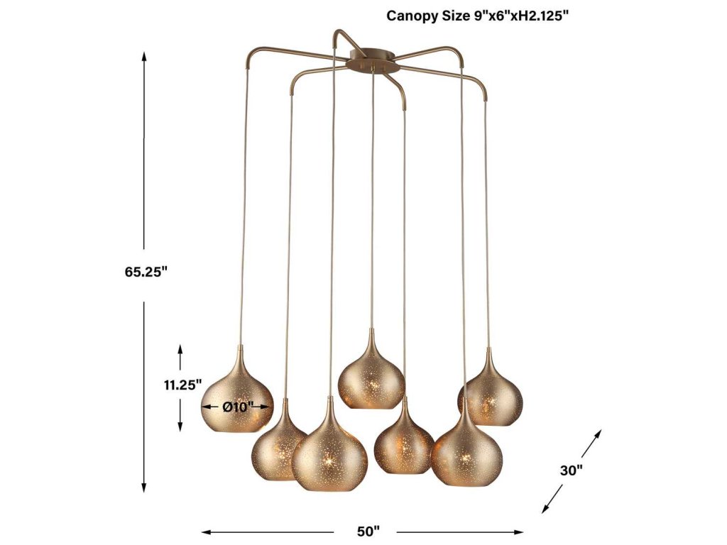 Golden Onion, 7 Lt Chandelier - image 13