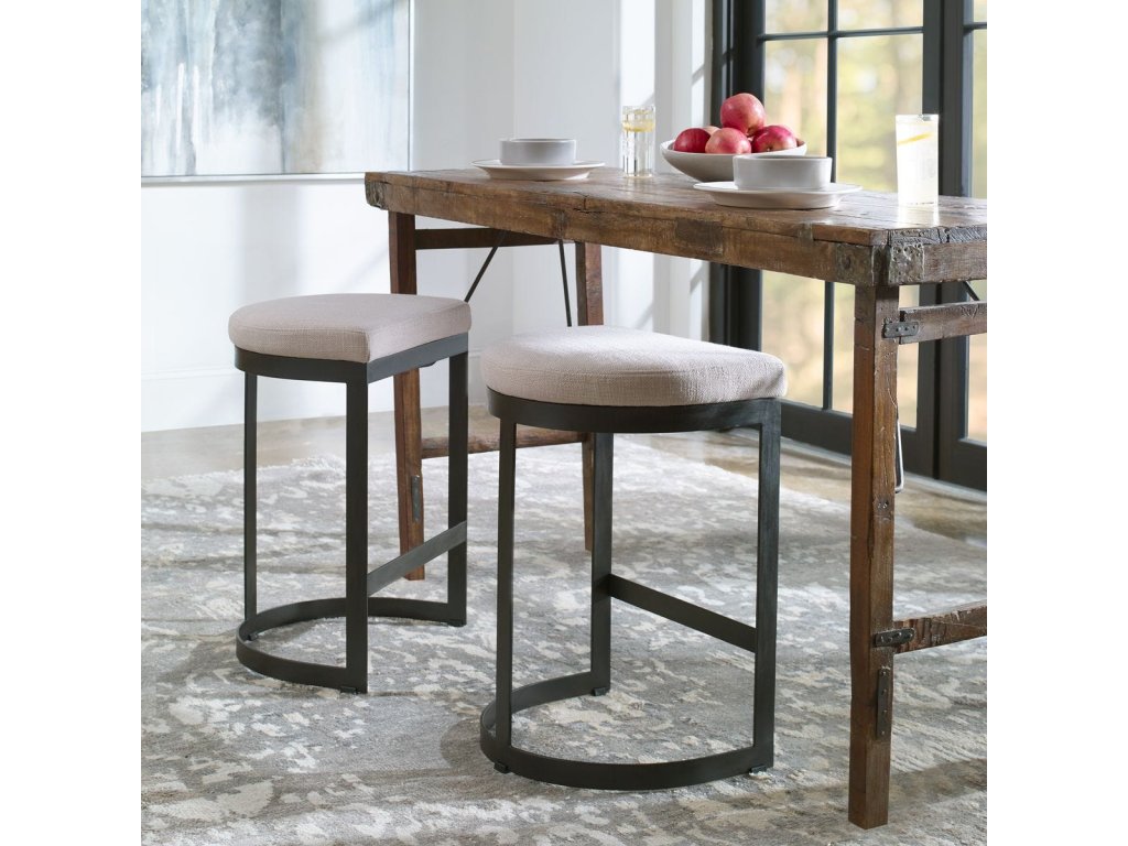 Ivanna Counter Stool, Black - Beige - image 3