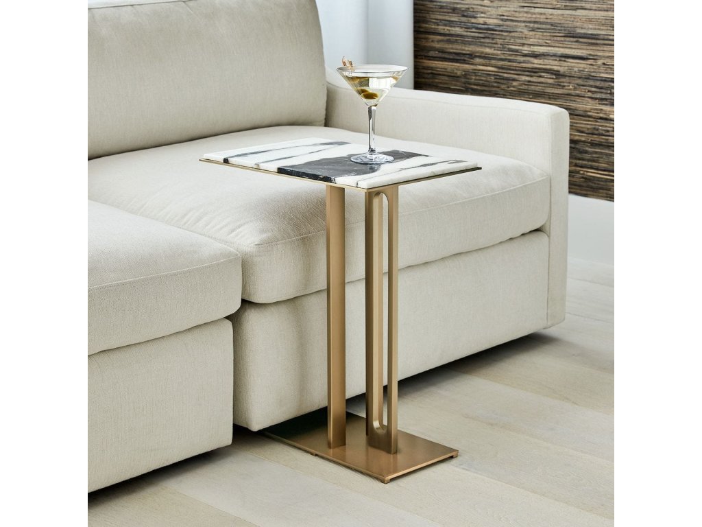 Cantilever Accent Table - Panda Marble - image 2
