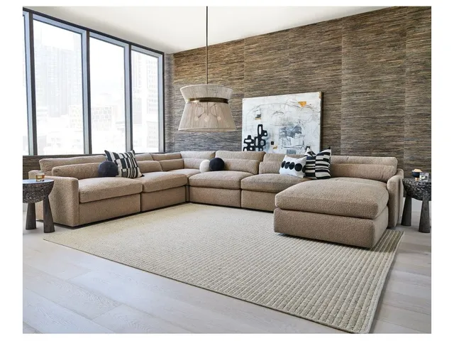 Slope Sofa, Right Arm Facing - Toast Faux Sheepskin - Alternative View