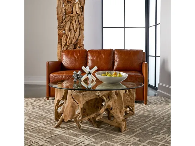 Center Root Coffee Table - Round, 46 Glass 2 Cartons
