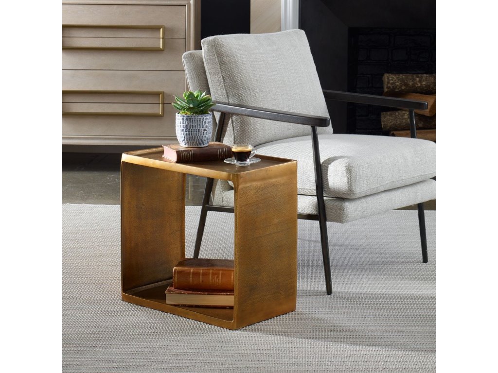 Derwent Side Table, Antique Brass - image 1