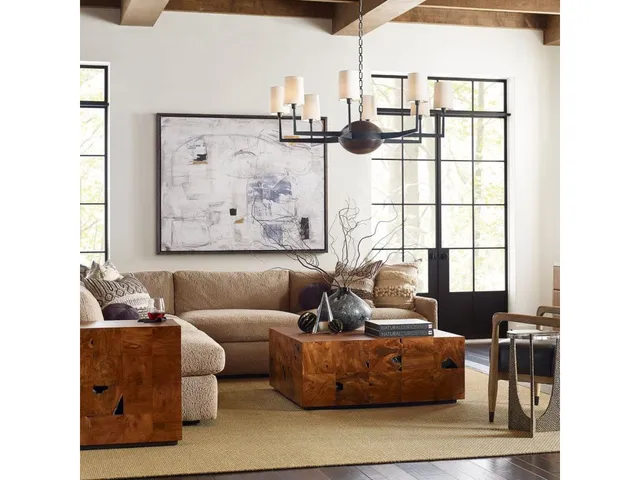 Teak Tac Toe Coffee Table - Caramel
