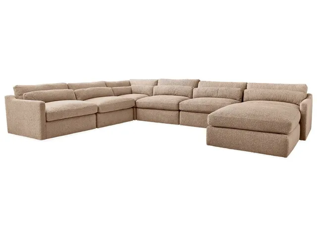 Slope Sofa, Right Arm Facing - Toast Faux Sheepskin