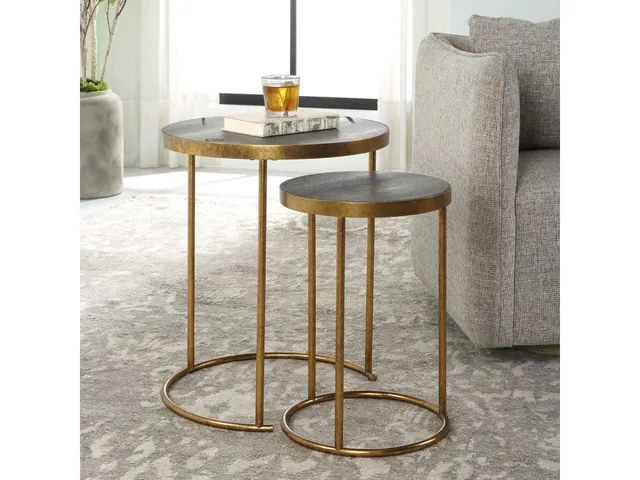 Aragon Nesting Tables, S/2, Gray - Alternative View
