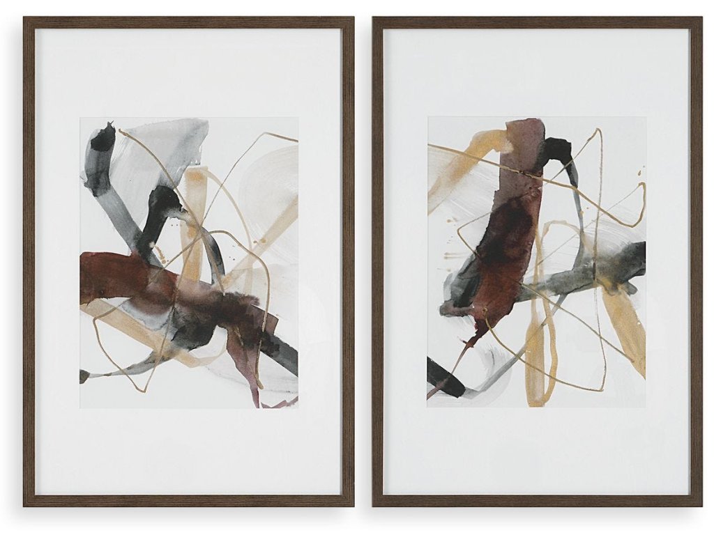 Burgundy Interjection Framed Prints, S/2 - main image