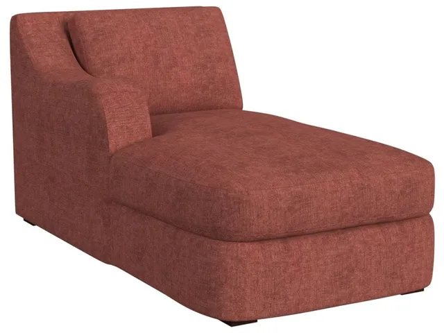 Big Wave Chaise, Left Arm Facing - Vintage Tea Rose