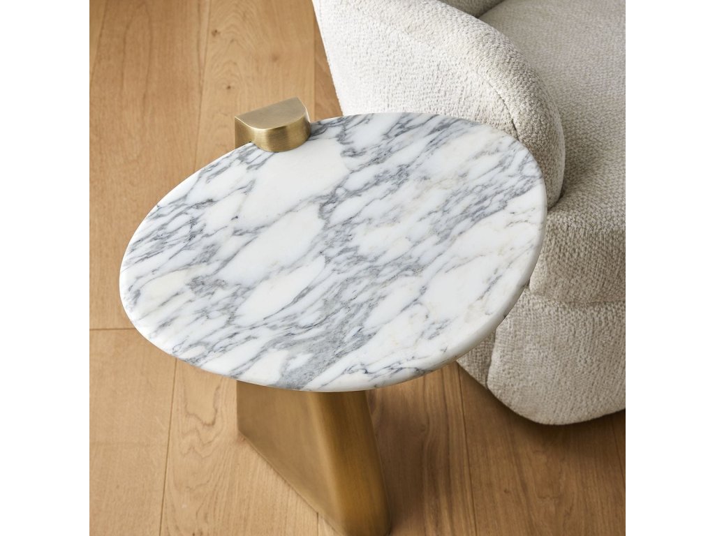 Strum Accent Table - Arabescato Marble - image 6