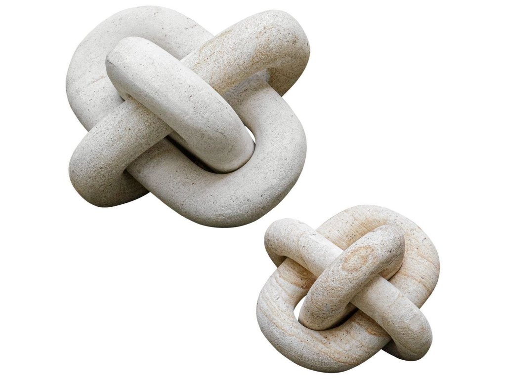Limestone Link Outdoor Sculptures, S/2 - image 6