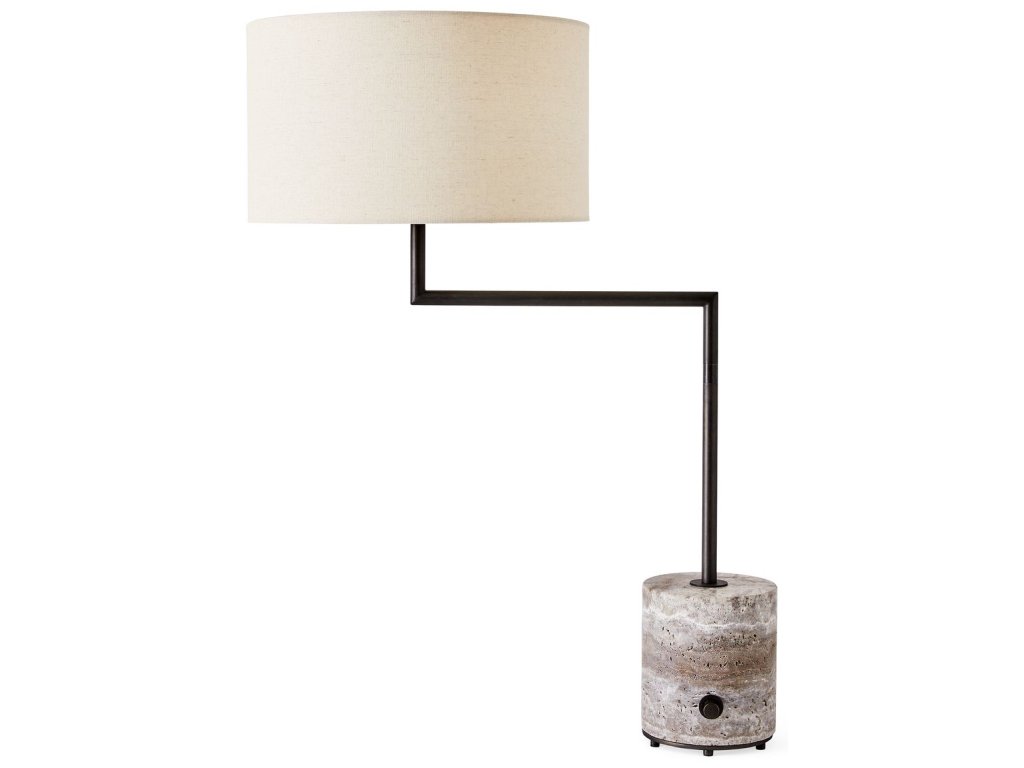 Pivot Table Lamp - Travertine/Bronze - main image