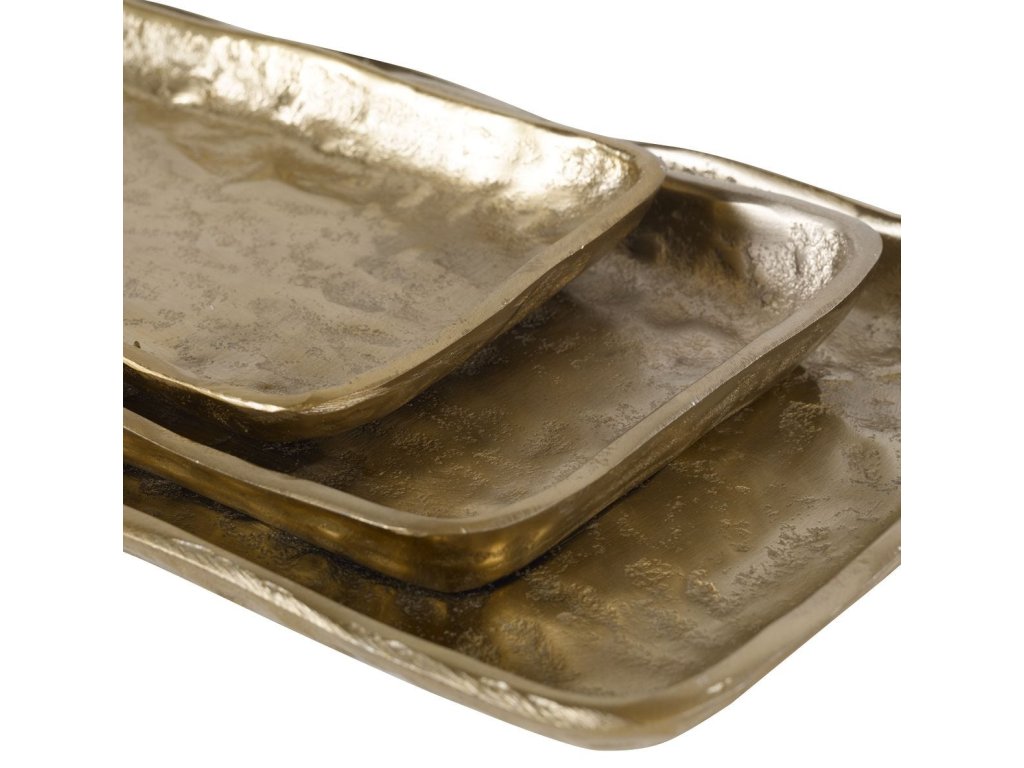 Artisan Trays, Antique Gold, S/3 - image 2