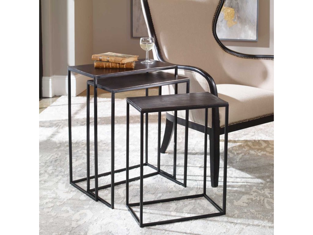 Coreene Nesting Tables, Black, S/3 - image 1