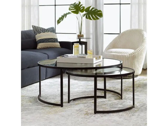 Rhea Nesting Coffee Tables, Black, S/2 - Alternative View