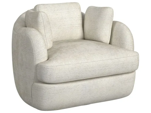 Scoop And A Half Swivel Chair - Splendor Sesame