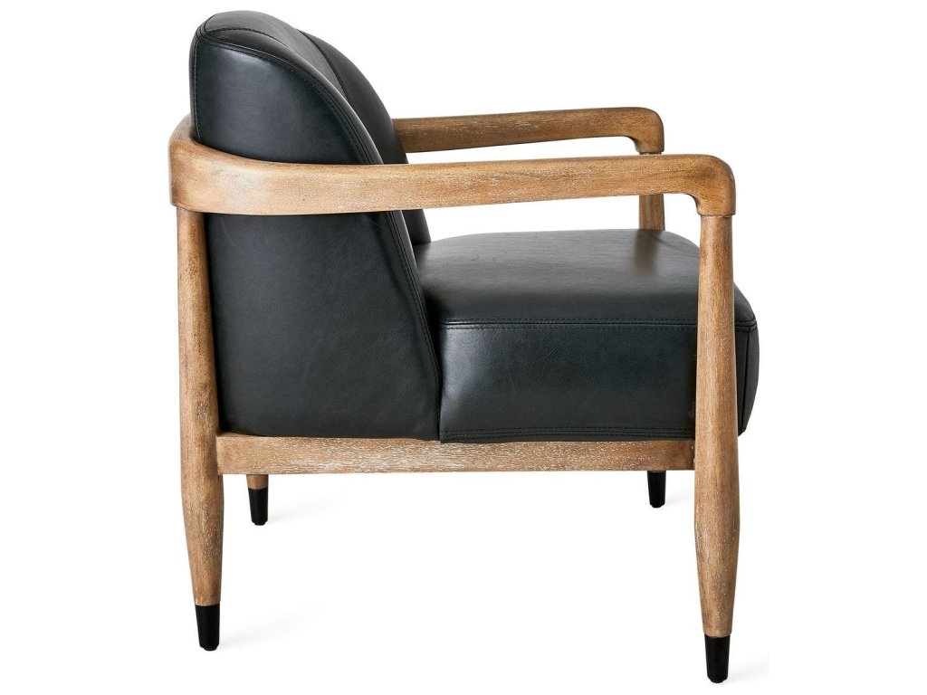 June Accent Chair - Black Leather - image 3