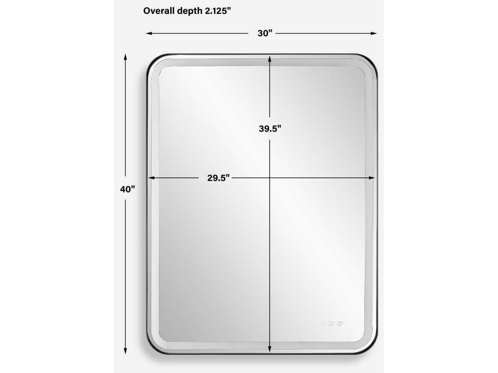 Crofton Lighted Large Mirror, Black - image 9