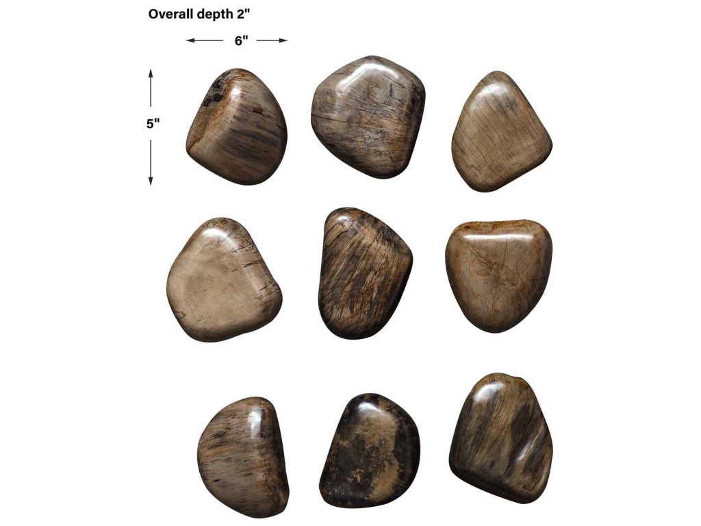 Pebbles Wood Wall Decor, Walnut, S/9 - image 5