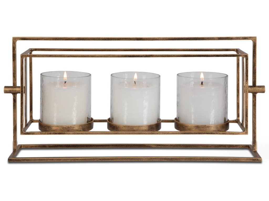 Wenman Triple Candleholder, Gold - main image