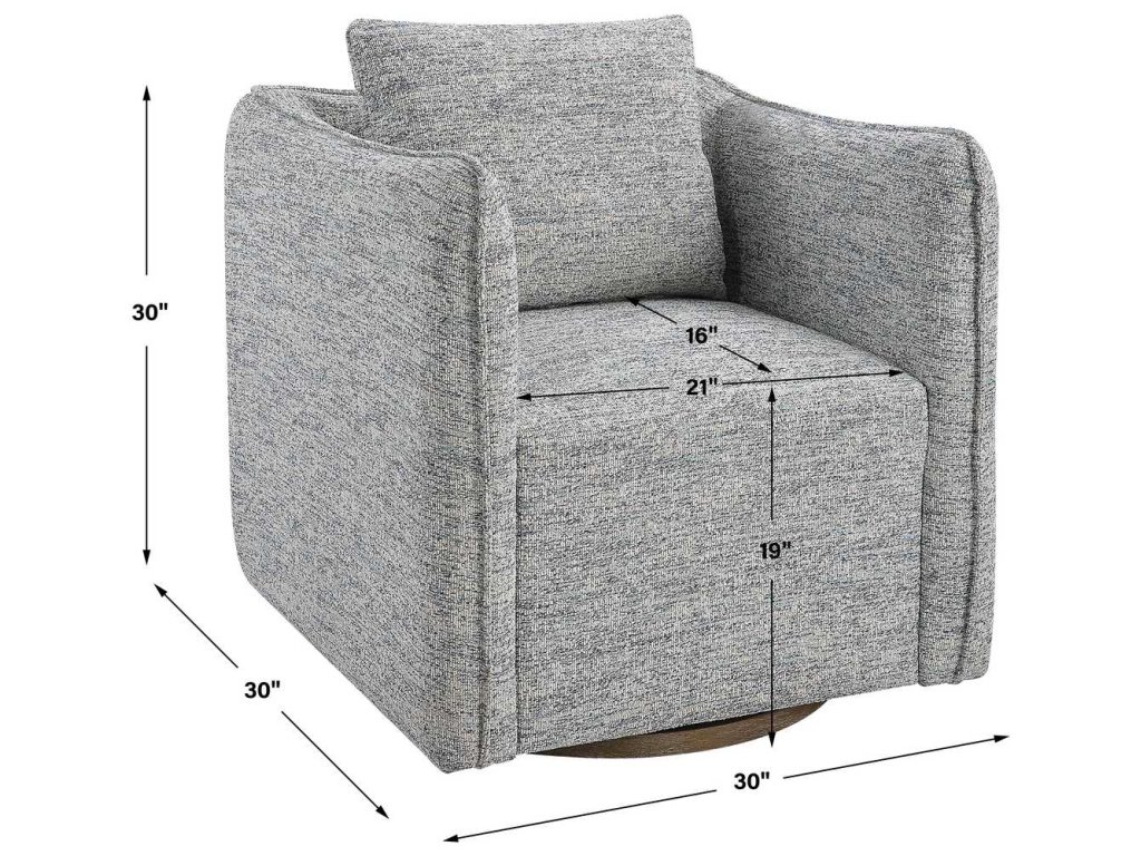 Corben Swivel Chair, Blue - image 7