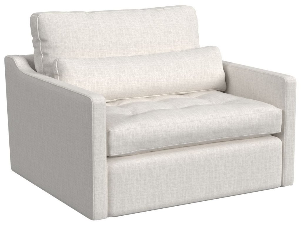 Slope Tufted Swivel Chair-And-A-Half - Lovely Linen Cream - image 1
