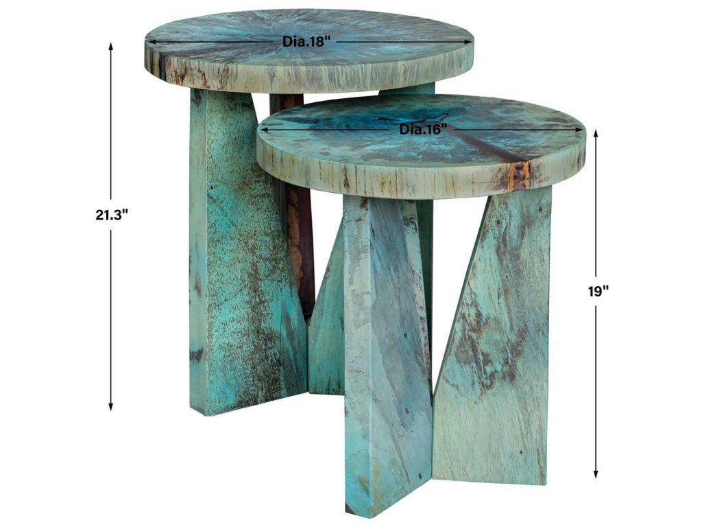 Nadette Nesting Tables, Blue, S/2 - image 6