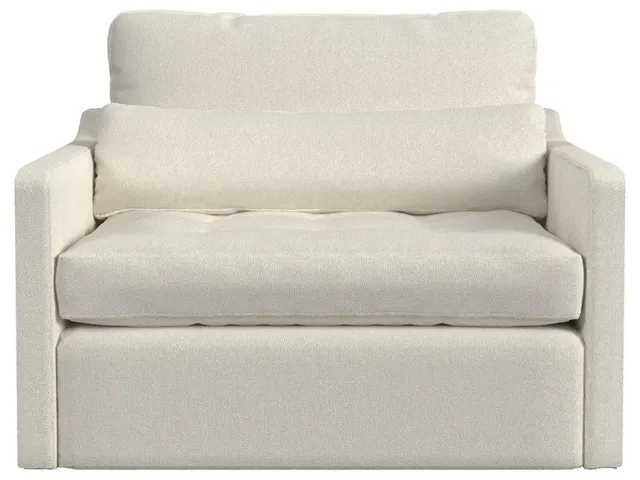 Slope Tufted Swivel Chair-And-A-Half - Field Snow