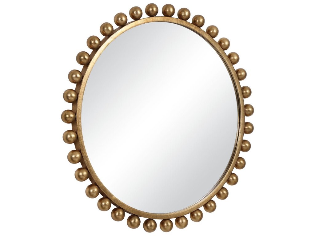 Cyra Round Mirror, Gold - image 2