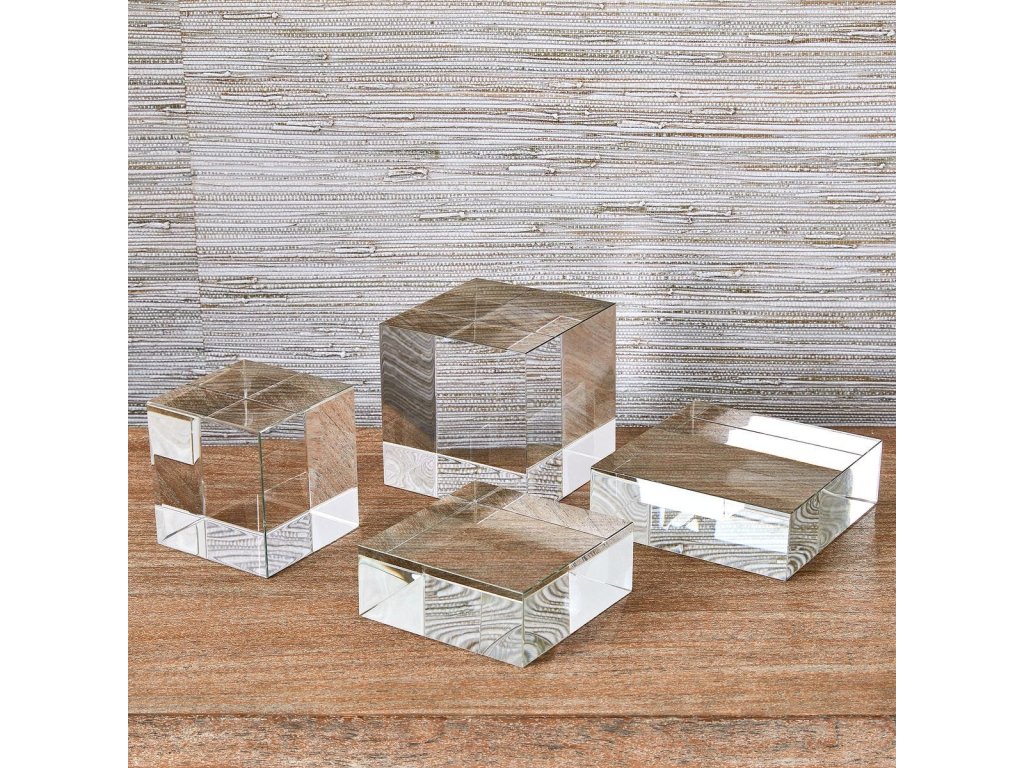 Cube Risers/Sculptures, S/2 - Crystal - image 2