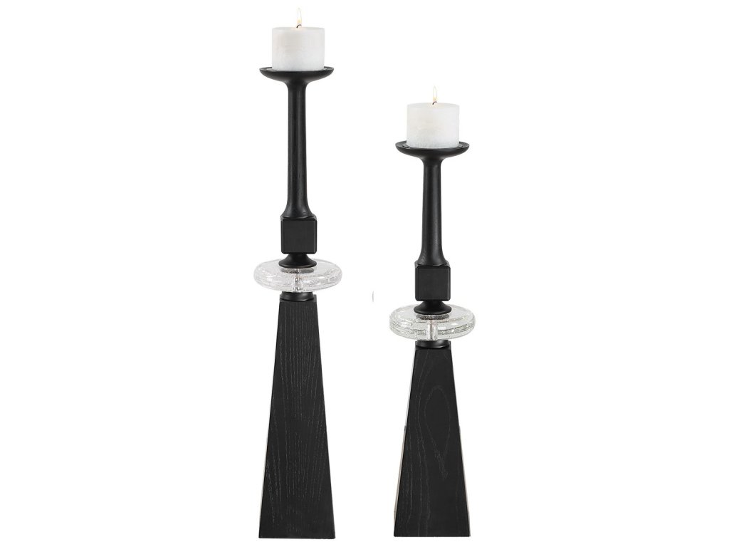 Ebon Glow, Candleholders, S/2 - image 3
