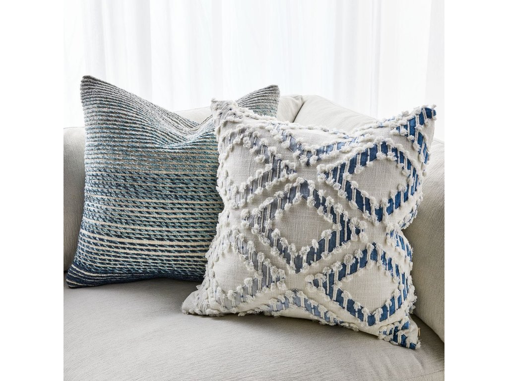 Fringe Element Pillow - Ombre Blue - image 4