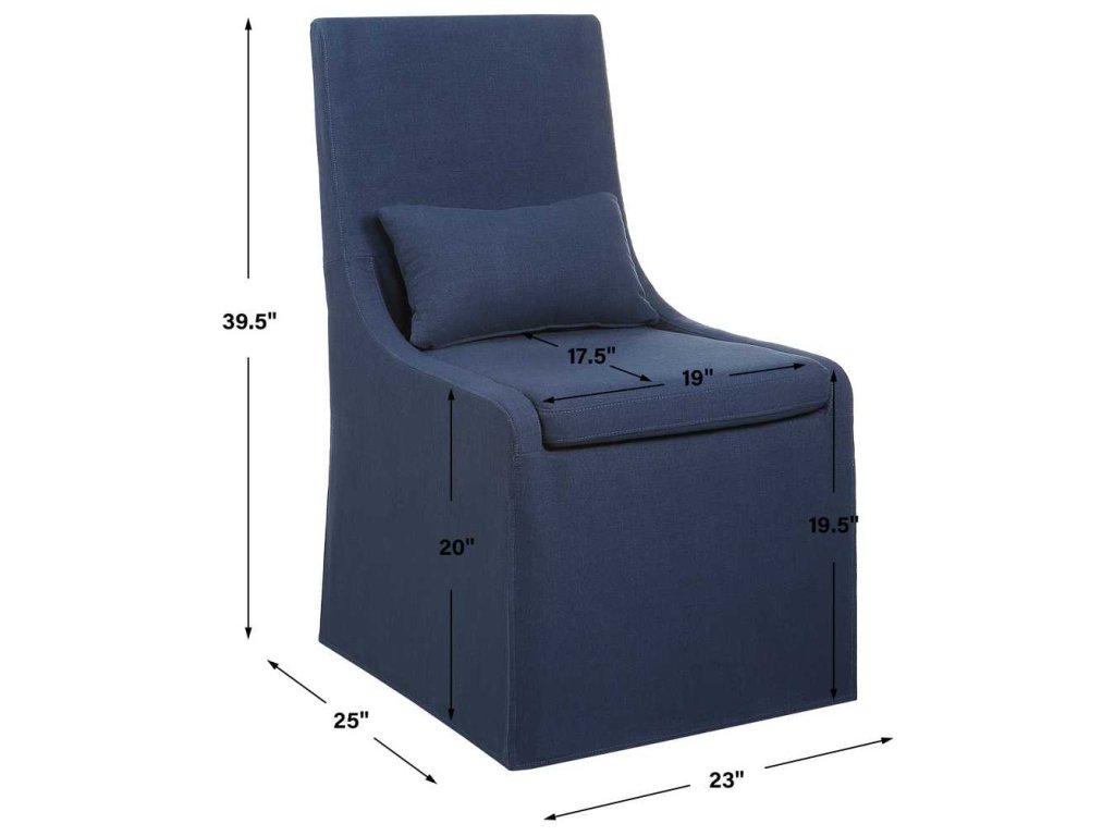 Coley Armless Chair, Denim - image 7